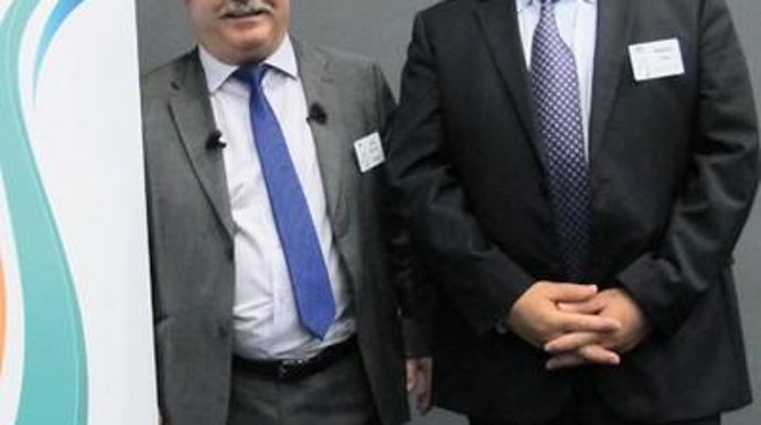 Jean-Guy Lelu (à gauche), DG d'Holdis-Agridis, et Xavier Bernard, président d'Agridis.H. LAURANDEL