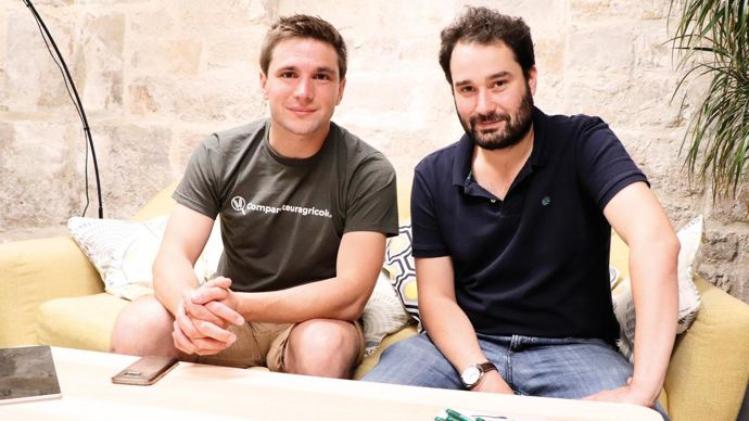 Pierre-Antoine Foreau, président, et Vincent Guilhem de Pothuau, directeur général de Comparateuragricole.com.R. FOURREAUX