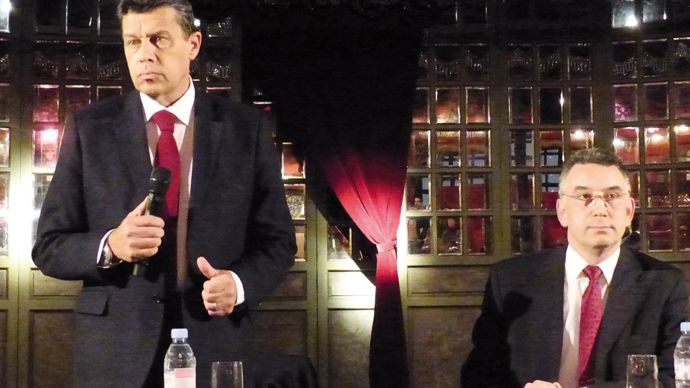 Xavier Beulin, président du groupe Avril, et Jean-Philippe Puig, gérant de la société en commandite par actions, Avril.R. FOURREAUX