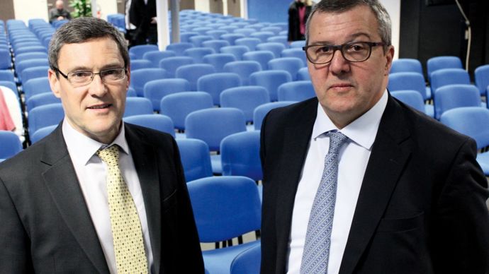 « La coopérative qui dispose de bons fonds propres, se porte bien », soulignent le président, Jean Ray (à gauche) et le directeur, Denis Rougeaux.A. BRÉHIER