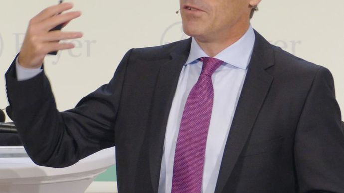 Liam Condon, directeur de la division Crop Science de Bayer, s'est exprimé le 7 septembre sur les projets de la firme allemande dont la gamme va fortement évoluer avec l'intégration de Monsanto.M. COISNE