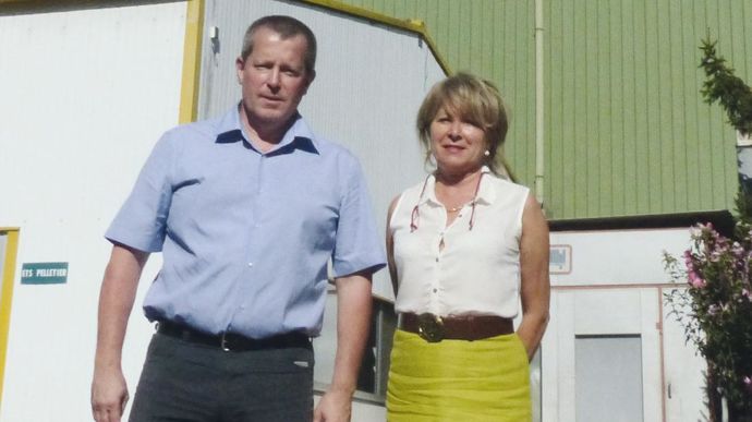 François Claude Cholat, président du directoire du négoce, et Maria Pelletier, PDG du Moulin Marion, ont passé des accords financiers pour l'alimentation animale bio, et commerciaux pour la meunerie.M. COISNE