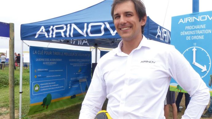 Romain Faroux, PDG d'Airinov, sur le salon Innov-Agri.R. FOURREAUX