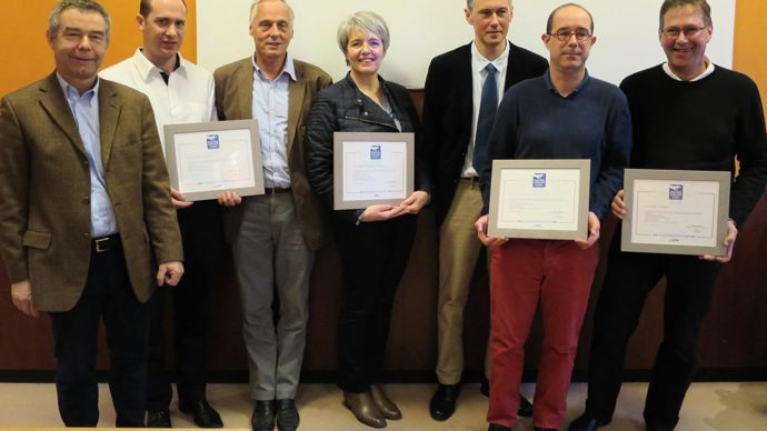 Remise de la charte aux quatre premières entreprises signataires, le 14 janvier dernier à Paris.