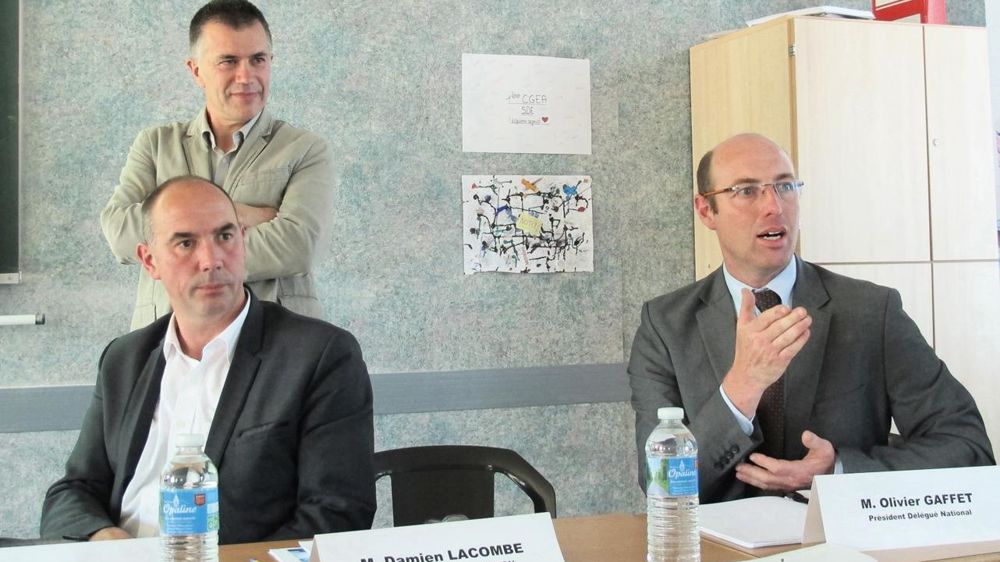 Message confiant face à l'avenir du nouveau président Damien Lacombe et des présidents de Sodiaal Nord, Luc Verhaeghe et Olivier Gaffet, le 19 mai.