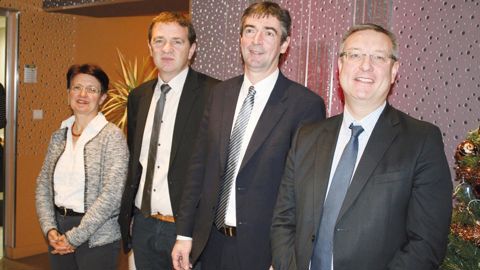 De gauche à droite, Anne Vandenbossche, vice-présidente, Laurent Bué, vice-président, Bertrand Hernu, président et Cédric Cogniez, directeur général.B. CAILLIEZ De gauche à droite, Anne Vandenbossche, vice-présidente, Laurent Bué, vice-président, Bertrand Hernu, président et Cédric Cogniez, directeur général.B. CAILLIEZ