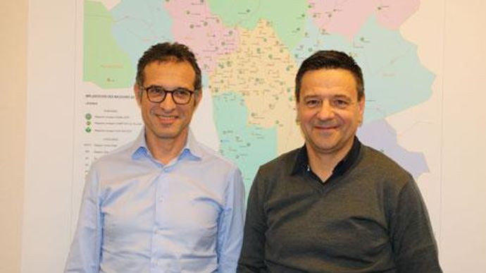 A gauche, Georges Boixo, directeur général du groupe Dauphinoise depuis janvier 2016, aux côtés de Jean-Yves Colomb, président depuis février 2016. © M.COISNE A gauche, Georges Boixo, directeur général du groupe Dauphinoise depuis janvier 2016, aux côtés de Jean-Yves Colomb, président depuis février 2016. © M.COISNE