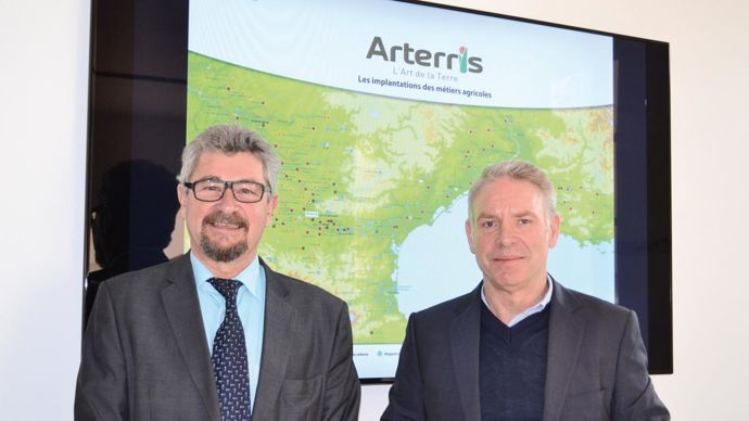 Régis Serres, président d'Arterris (à gauche) et Jacques Logie, directeur général ont encore de nombreux projets de croissance externe.F. JACQUEMOUD