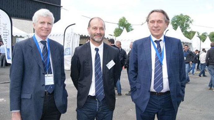 De gauche à droite, Didier Thierry, DG de Soufflet Agriculture, Jérôme Landriau, directeur de Soufflet Atlantique, et Jean-Michel Soufflet, président du directoire du groupe Soufflet, lors de la septième édition des rencontres de Soufflet Atlantique.  De gauche à droite, Didier Thierry, DG de Soufflet Agriculture, Jérôme Landriau, directeur de Soufflet Atlantique, et Jean-Michel Soufflet, président du directoire du groupe Soufflet, lors de la septième édition des rencontres de Soufflet Atlantiqu