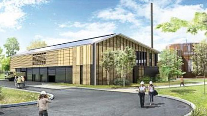 Présentation maquette de l'unité de méthanisation, dans laquelle 11 M€ sont investis, et qui devrait traiter 50 000 t de déchets par an.C. DZIEGIEL/GROUPE CAPEL