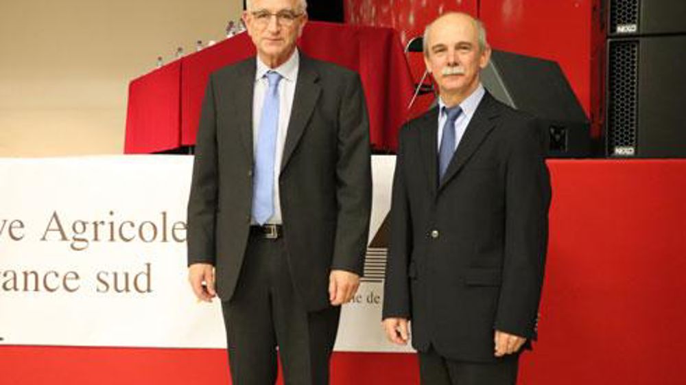 « Nous devons saisir cette chance unique de pouvoir compter 12 millions de consommateurs au bout de nos champs », a insisté le DG d'Ile de France Sud, Hervé Courte (à dr.), au côté du président Thierry Sirou. © R. FOURREAUX 