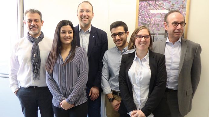 Gilles Albertos, directeur marketing (à gauche), Laura Cingoz, assistante, Antoine Meyer, président, Sébastien Biga, development manager, Aude Colette, assistante marketing et Jean-Pierre Lachambre, directeur commercial.M. COISNE