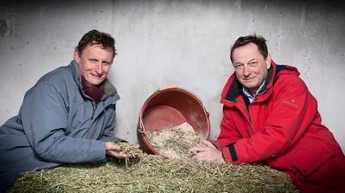 Bernard de Franssu, chargé de mission agro-innovation à Fermes de Figeac et Pascal Nowak, responsable marchés agricoles. « Nous voulons mettre en relation les cultures de Limargue et l'élevage du Ségala. »P. SOISSON