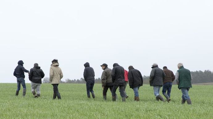 Les échanges entre agriculteurs sont primordiaux pour engager le changement des pratiques. Conseillers et animateurs ont ainsi pour rôle de catalyser les échanges. © C. WATIER