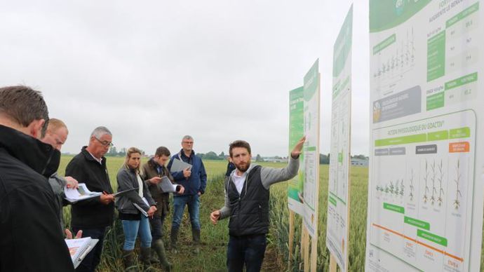 Maxime Luneau, chef de marché grandes cultures UPL : « Nous lançons une solution qui combine biostimulant et biocontrôle sur céréales, à un prix maximal de 25 €/ha. » © B. CAILLIEZ