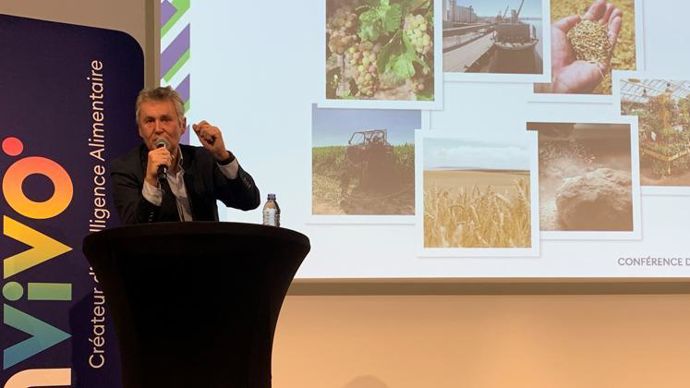 « L’acquisition de Soufflet n’est pas un point d’arrivée mais un point de départ », a assuré Thierry Blandinières, DG d’InVivo et désormais président du directoire de Soufflet. © R. FOURREAUX