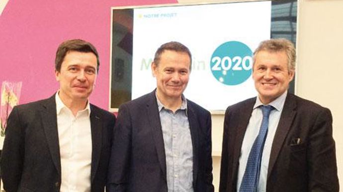 De gauche à droite, Frédéric Guyot, DG délégué, Jean-Pierre Dassieu, DG, et Thierry Blandinières, président de Gamm vert du groupe InVivo. © H. LAURANDEL De gauche à droite, Frédéric Guyot, DG délégué, Jean-Pierre Dassieu, DG, et Thierry Blandinières, président de Gamm vert du groupe InVivo. © H. LAURANDEL