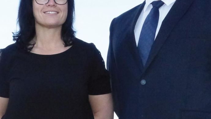 Marie-Sophie Curtelet, déléguée régionale, et Jean-Jacques Vaesken, président de Négoce Nord-Est.R. FOURREAUX