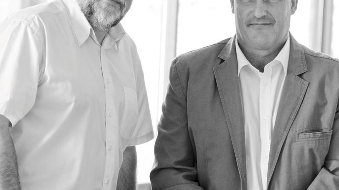 Olivier Gémin, directeur général du groupe coopératif Lur berri, et Sauveur Urrutiaguer, président.LUR BERRI