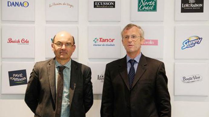 « Le chiffre d'affaires a doublé en cinq ans », a rappelé Arnaud Degoulet, président d'Agrial (à gauche), aux côtés de Ludovic Spiers, directeur général du groupe. © M. COISNE « Le chiffre d'affaires a doublé en cinq ans », a rappelé Arnaud Degoulet, président d'Agrial (à gauche), aux côtés de Ludovic Spiers, directeur général du groupe. © M. COISNE