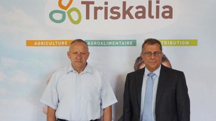  Le tandem dirigeant du groupe Triskalia, Georges Galardon (à gauche), président, et Dominique Ciccone, directeur général, lors du point presse annuel du 22 juin dernier.  Le tandem dirigeant du groupe Triskalia, Georges Galardon (à gauche), président, et Dominique Ciccone, directeur général, lors du point presse annuel du 22 juin dernier.