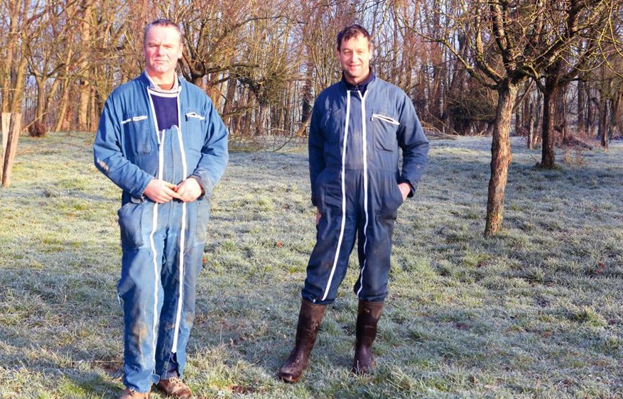 Étienne et Rémy Champigneul ont misé gagnant sur l'élevage des veaux. De 8 % en 2009-2010, leur taux de mortalité est tombé à 4,3 % en 2012-2013.© D.S. Étienne et Rémy Champigneul ont misé gagnant sur l'élevage des veaux. De 8 % en 2009-2010, leur taux de mortalité est tombé à 4,3 % en 2012-2013.© D.S.