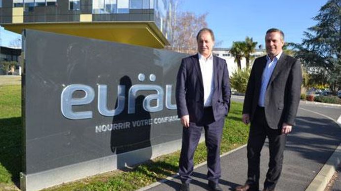 Christian Pèes (à g.), président d'Euralis, et Pierre Couderc, DG jusqu'au 19 avril et démissionnaire, ont piloté le groupe ensemble pendant dix ans. © F. JACQUEMOUD