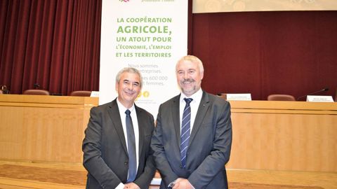 Jean-Pierre Arcoutel, président de Coop de France Midi-Pyrénées (à gauche) et Boris Calmette, son homologue de Languedoc-Roussillon présideront ensemble cette nouvelle entité.F. JACQUEMOUD