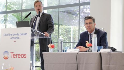 Alexis Duval, président du directoire de Tereos, et François Leroux, président du conseil de surveillance de Tereos. © R. FOURREAUX