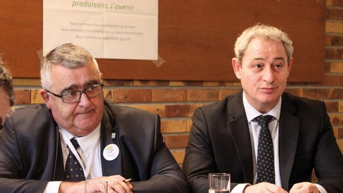 Le président Jean-Jacques Prévost (à gauche) et le DG Patrick Aps ont annoncé avoir redistribué cette année 83 % du résultat aux adhérents en signe de solidarité.C. MICHEL