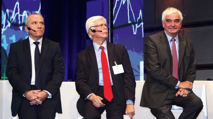 Alain Le Floch, président du conseil de surveillance de Siclaé, Paul Roux, cogérant et François Gandon, président du conseil de surveillance.C. URVOY