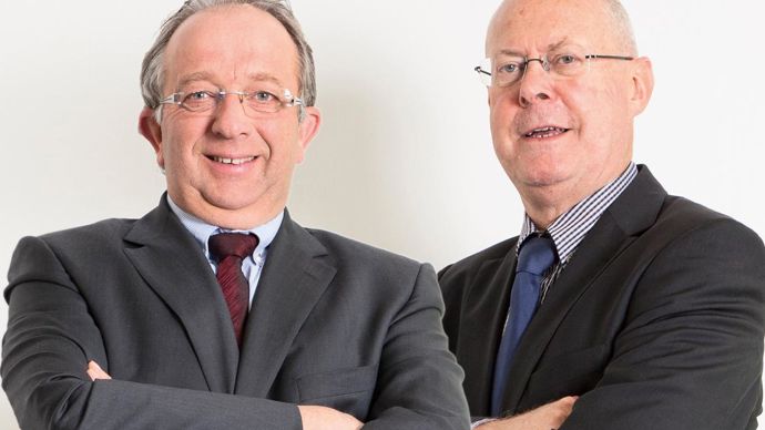 Pierre Guez (à droite), directeur général, et Marc Patriat, président de Dijon céréales, souhaitent faire de la Bourgogne une région productrice de blés grands crus.