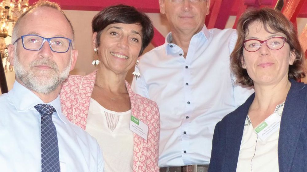 Nicolas Kerfant, DG de BASF Agro France, Carole Barbier (communication), Jean-Marc Petat (agriculture durable) et Anne Resweber (biocontrôle).M. COISNE 