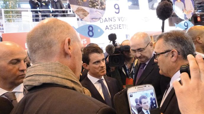 Michel Prugue a interpellé Manuel Valls pour exposer les requêtes de la coopération agricole.H. LAURANDEL