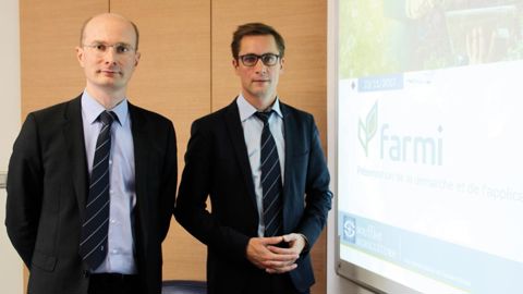 Jean-François Huet, DSI du groupe Soufflet et Hugues Mornand, responsable marketing de Soufflet Agriculture.R. FOURREAUX