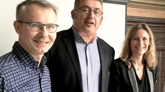 Benoit Dattin, responsable marketing et communication, Frédéric Marque, responsable technique insecticides de Dow , et Stéphanie Fournol, chef marché insecticides.A. M. LAVILLE