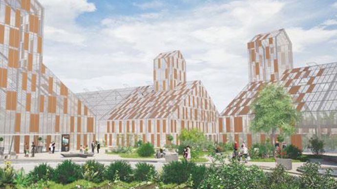 La Scael porte le projet original, Olis, pour donner une seconde vie à un de ses silos, en créant un quartier, alliant serres agricoles, restaurant et logements, près de Chartres. © BOIRARD La Scael porte le projet original, Olis, pour donner une seconde vie à un de ses silos, en créant un quartier, alliant serres agricoles, restaurant et logements, près de Chartres. © BOIRARD