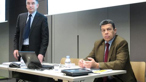 Jean-Philippe Puig, DG, et Xavier Beulin, président, se sont félicités des investissements records de Sofiprotéol, en 2013, à 139 M€ dont 68 M€, en France.R. FOURREAUX