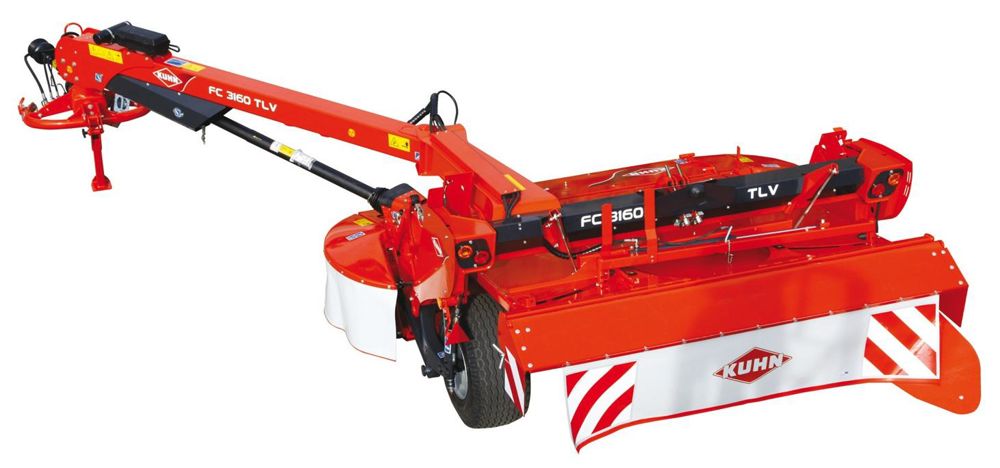 La FC 3160 TLV est une faucheuse-conditionneuse à timon latéral équipé de volets mobiles hydrauliques.