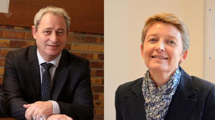 « Ce rapprochement résulte d'une vision partagée des deux conseils, à un moment clé de l'évolution de l'agriculture », expriment les directions des deux groupes. A gauche Patrick Aps, directeur général de Cap Seine, à droite Sabine Enjalbert, directrice générale d'Interface. © A. DUFUMIER / A. RICHARD « Ce rapprochement résulte d'une vision partagée des deux conseils, à un moment clé de l'évolution de l'agriculture », expriment les directions des deux groupes. A gauche Patrick Aps, directeur gén