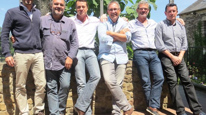De gauche à droite, Benjamin Viguier, André Demeestere, Eric Malabat, Alain Baraton et Christophe Jéhannin, les cinq membres de Motival, et Yves-Marie Allainmat, consultant partenaire.M. COISNE