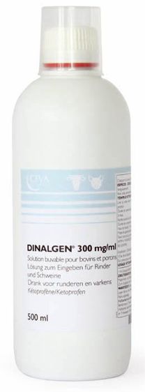 Distribué dans l'eau de boisson, Dinalgen 300 mg/ml permet de traiter aisément un lot d'animaux. Son temps d'attente d'un jour lui procure une grande souplesse d'utilisation.