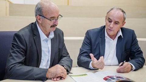 Thierry Lafaye, directeur général (à dr.), au côté de Philippe Delusset, président. Le groupe a réalisé un chiffre d’affaires de 780 M€. © C. MARIOT