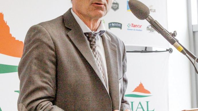 Arnaud Degoulet, président d'Agrial, ici lors de l'inauguration de l'extension de l'usine de sa filiale Créaline le 15 mars dernier, a initié en 2013 un nouveau schéma de gouvernance des activités, notamment aval.A. DUFUMIER