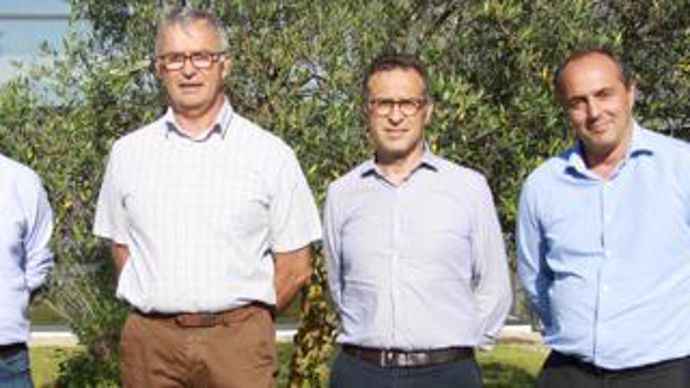 De gauche à droite : Jean-Yves Colomb, président délégué d’Oxyane, Thierry Josserand, président, Georges Boixo, DG, et Mathieu Staub, DGA.