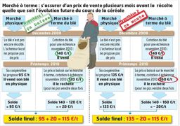 Le cours sur le marché à terme ne correspond pas à celui au départ de la ferme. Pour connaître le prix auquel l'agriculteur sera réellement payé, il doit déduire sa « base ». Ce terme désigne la différence entre le cours du marché à terme et celui du marché local. En moyenne, cette base s'élève à 25 €/t.© CHRISTIAN WATIER Le cours sur le marché à terme ne correspond pas à celui au départ de la ferme. Pour connaître le prix auquel l'agriculteur sera réellement payé, il doit déduire sa « base ». Ce terme désigne la différence entre le cours du marché à terme et celui du marché local. En moyenne, cette base s'élève à 25 €/t.© CHRISTIAN WATIER