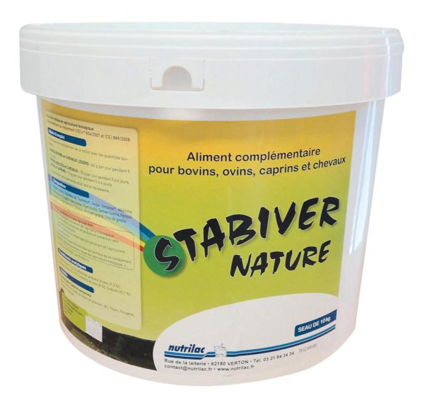 Conçu pour renforcer les défenses immunitaires vis-à-vis des parasites, Stabiver Nature est distribué à 50 g/j pour les bovins adultes et 40 g/j pour les jeunes bovins.