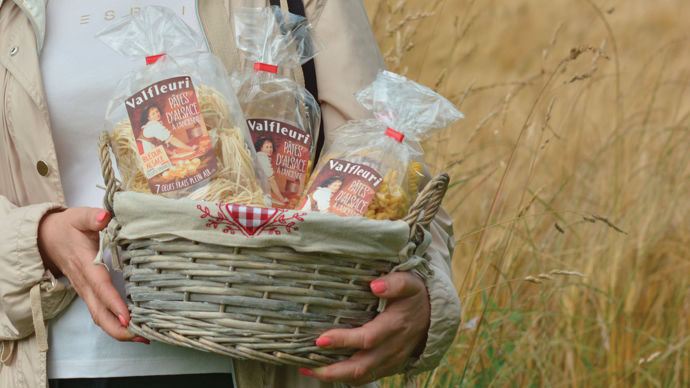 Une fois transformé en semoule, le blé dur local est réservé à la gamme « pâtes d’Alsace » de Valfleuri. Son prix consommateur est le même que le reste de la gamme.