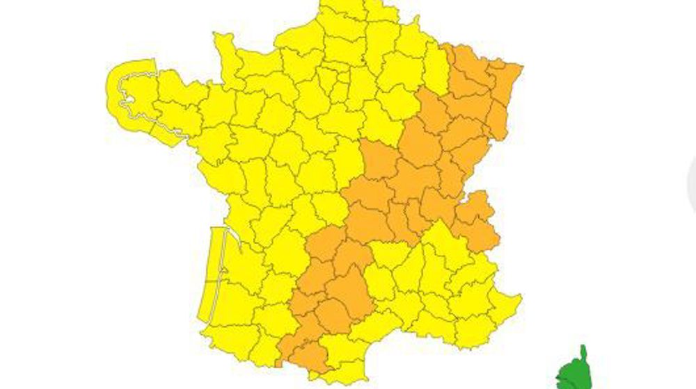 28 du département sont placé en alerte orange. D'importants orages y-sont attendus.