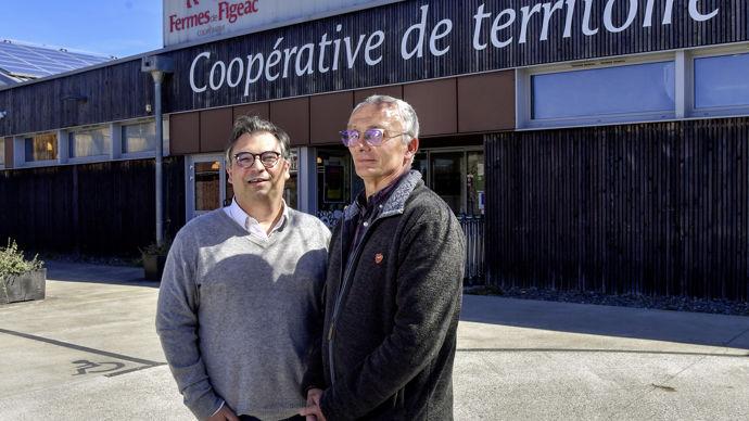Pierre Lafragette, président, et Guillaume Dhérissard, directeur général des Fermes de Figeac.